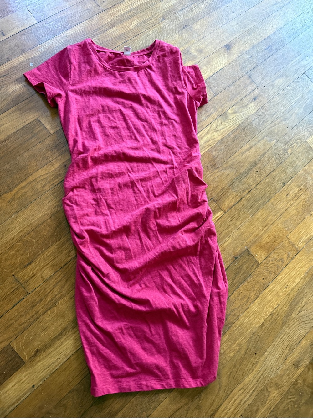 Old navy pink maternity shirt dress mid length